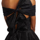 Black Satin Prom Dresses Off the Shoulder A-line فساتين السهرة Elegant Sleeveless Floor-Length vestidos verano moda