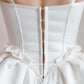 Kochanie A-line krótka suknia ślubna Paski spaghetti nad kolanem Perły Satynowe suknie panny młodej vestidos para mujer sukienka ślubna