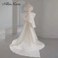 Off Shoulder Mermaid Wedding Dress Chic Satin 2 In 1 Bow Train Bridal Gown Princess B382 Custom Vestido De Novia