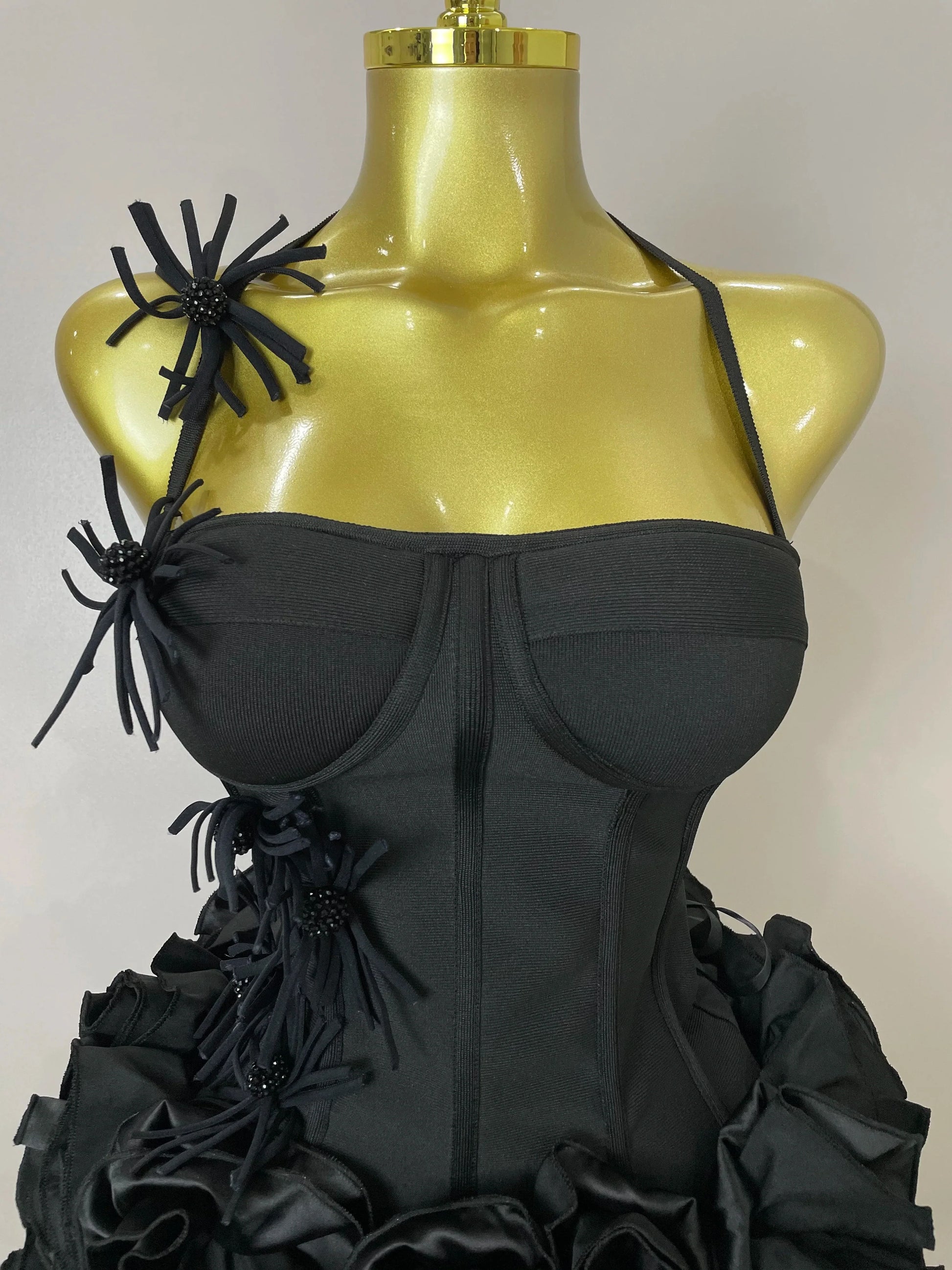 Women Sexy Halter Prom Gown Celebrity Club Two Piece Set Cocktail Elegant Fashion Luxury Birthday Party Red Black Bandage Outfit