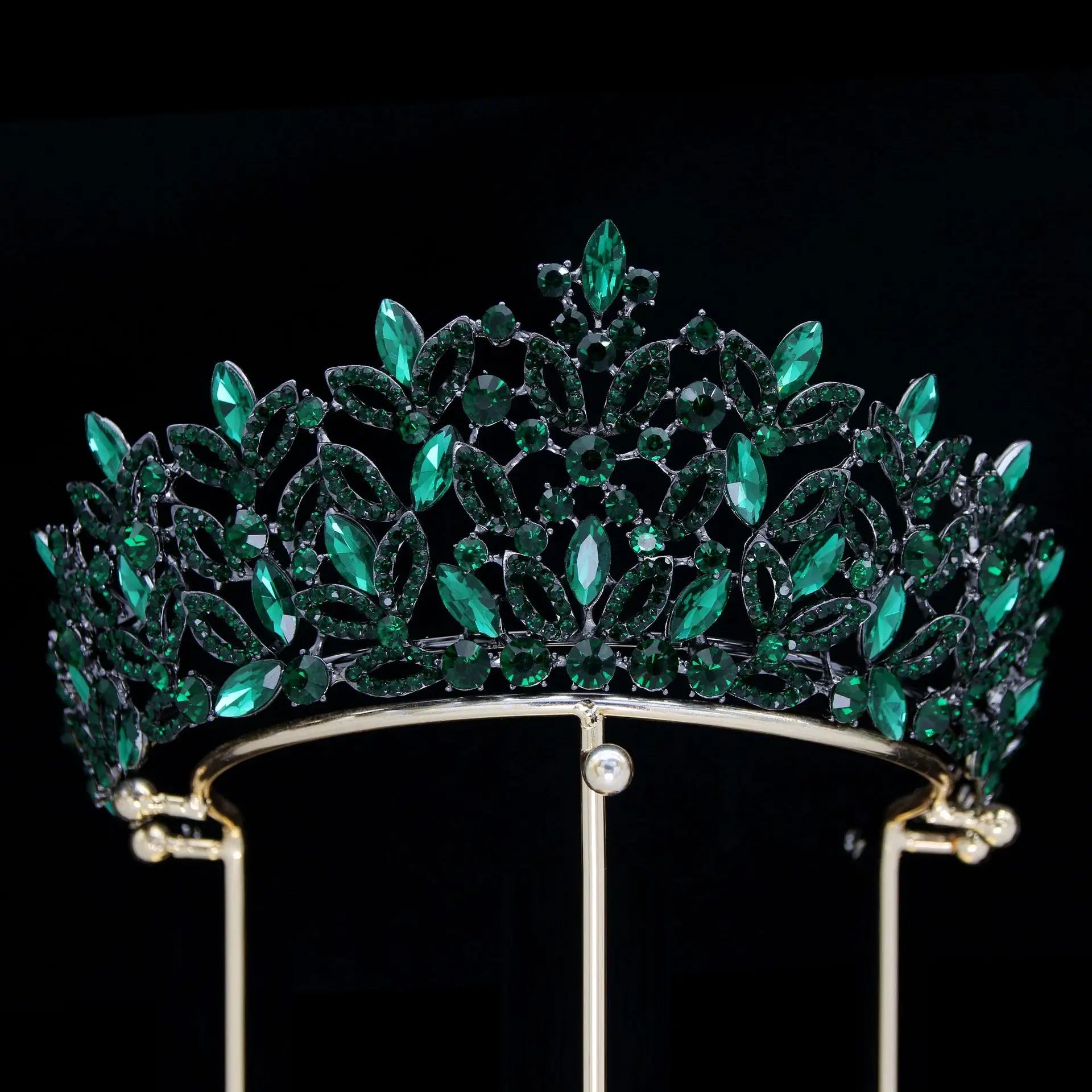 Crystal Crowns For Queen Princess Bridal Tiara Crown For Wedding Hair Accessories Women Crown for Pageant Bride Prom Headpieces Antique Bronze Plated