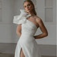 Custom Made one should Organza Wedding Dresses Pleat Side Slit