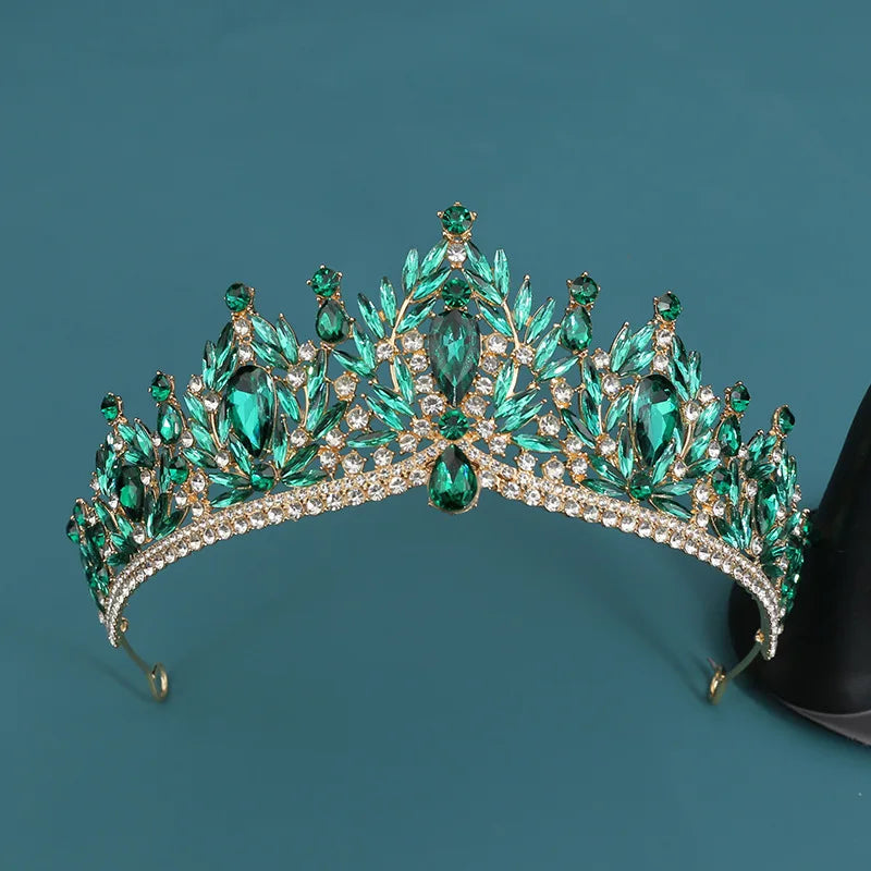 Baroque Crowns And Tiaras For Women Crystal Queen Princess Bridal Crown For Wedding Hair Accessories Party Prom Hair Jewelry as picture 4
