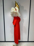 Sexy Off Shoulder Women Red Bodycon Bandage Dress Long Sleeved Celebrity Elegant Backless Dress Luxury Birthday Dresses