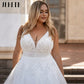 Białe sukienki ślubne w dużych rozmiarach dla panny młodej Boho A-line ślubne suknie ślubne koronkowe bez rękawów vestidos de novia niestandardowe