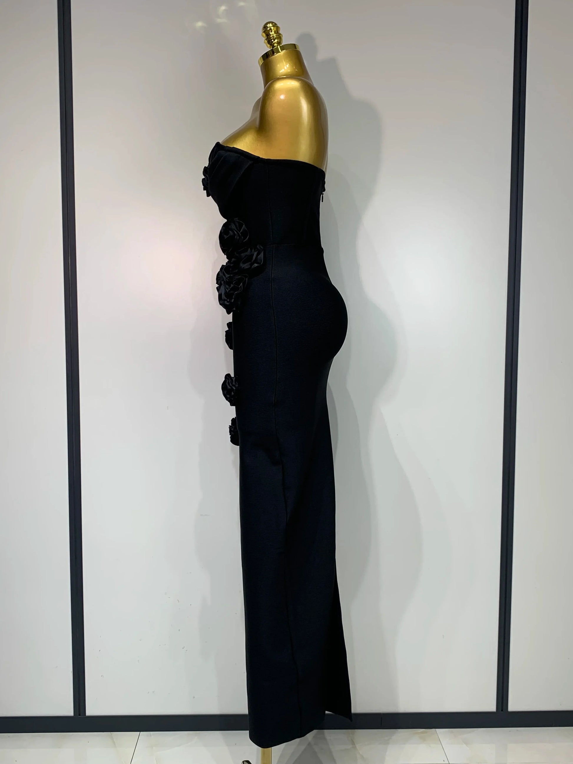 Women Sexy Strapless Florals Strapless Bodycon Bandage Dress Celebrity Elegant Festival Celebrate Evening Party Birthday Dresses