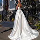 Stain Wedding Dress Split vestidos de novia Sweetheart Neck robe de mariée For Women Custom Sweep Train Gown with Belt