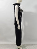 Ladies Sparkling Luxury Diamond Spaghetti Strap Backless Design Sleeveless Sexy Maxi Bandage Dress Celebrity Evening Party Gowns