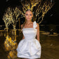 Proste A-line krótkie sukienki weselne Kwiaty Mini Brides Sukienki na kobiety plamy sukienki koktajlowe