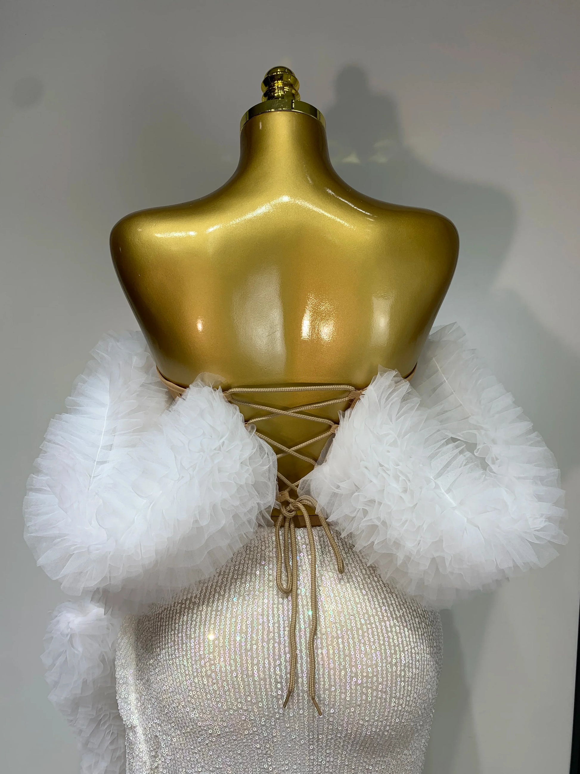 Women Elegant Sparkly Sequins Top Long Skirt Two Pieces Set Evening Party Luxury Birthday Nightclub Singer Dancer Stage Outfit