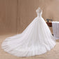 Mewah Putih Bordir Pernikahan Lace Trailing Mermaid Maxi Dresses Untuk Pengantin Gaun Wanita Panjang Pinggang Tinggi Elegan