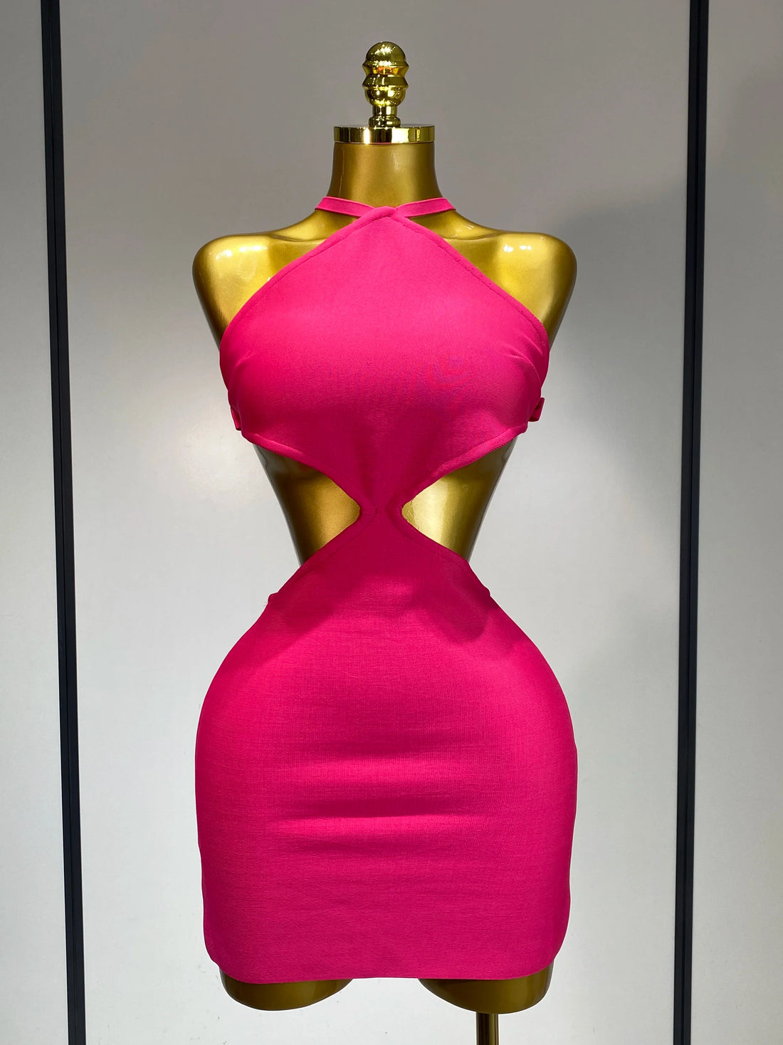 Women Luxury Sexy Backless Cut Out Bow Tie Mini Bodycon Bandage Dress Celebirty Elegant Evening Party Birthday Dresses Rose Red