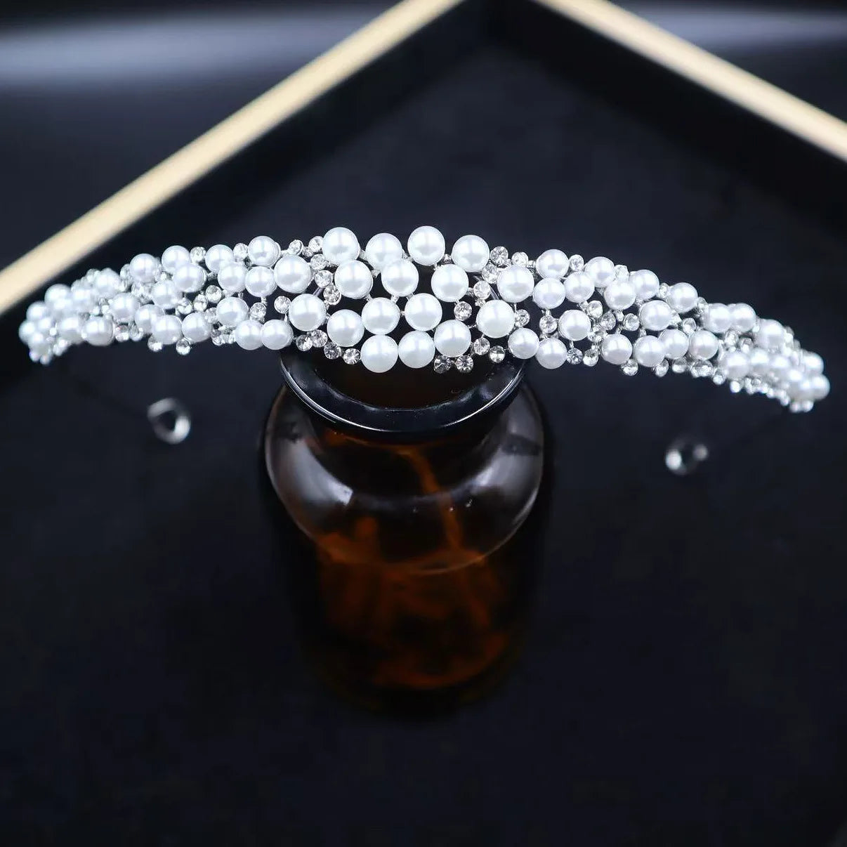 Pearl Crowns Tiaras Wedding Hair Accessories Princess Bridal Headband Crowns For Women Girl 15 Years Birthday Wedding Headdress sliver