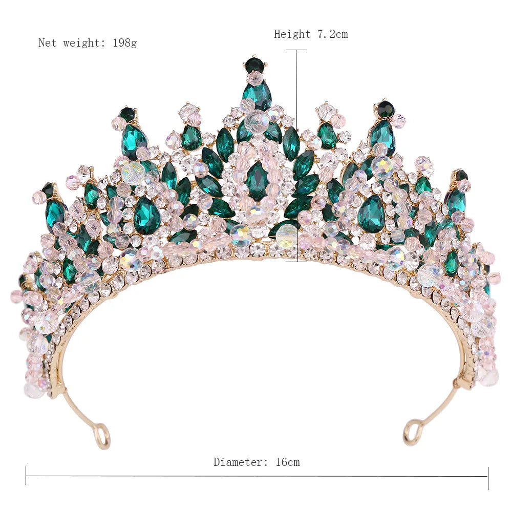 Princess Queen Crowns For Wedding Bride Headdress Crystal Bridal Tiara Crown For Pageant Women Diadem Wedding Hair Accessories