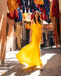 Summer Women Sexy Halter Chiffon Loose Long Dress Beach Style Vacation Casual Birthday Party Outfit Vestido