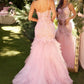 Baby Pink Lace Embroidery Tulle Prom Dress Spaghetti Strap Mermaid vestidos par boda Elegant Sleeveless Wedding Dress