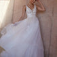 Elegant V-neck Lace Applique Boho Beach Bridal Grown Princess A Line Wedding Dresses Custom Made 2024 Vestido De Noival