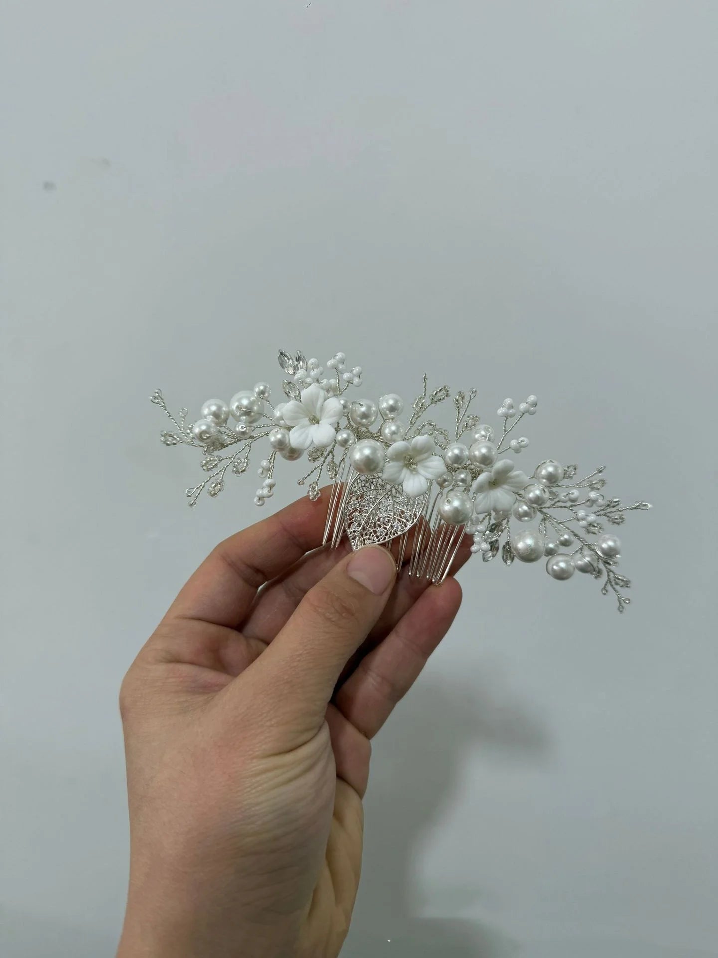 Flower Bridal Hair Comb Headpieces For Wedding Hair Accessories Pearl Bride Hairpin Hair Clips Prom Wedding Hair Piece Headdress