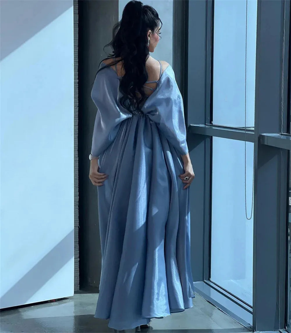 Elegantly Bow Sleeves Back Cape فساتين سهره فاخره Nobility Trumpet Prom Dresses Sexy Sling Mermaid Vestidos De Noche