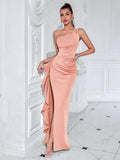 Formal Dresses Prom Women Long Evening Dress Elegant Party Black Celebrity One Shoulder Cocktail Wedding guest Blue Bodycon Pink