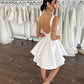 A-line krótkie przyjęcie weselne Square kołnierz bezczelne sukienki Bridals dla kobiet nad kolanami