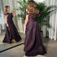 Cathy Elegant فساتين السهرة Dark Purple Silk Vestidos De Noche Sexy Knee Lenght فساتين مناسبة رسمية With Train Prom Dress 2023