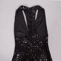 Sexy Women'S Light Luxury Black Sequin Dress Deep V-Neck Sleeveless Bodycon Backless Mini Dresses Party Christmas Vestidos