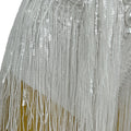 Sparkly Women White Tassel Leotard Sexy Pearls Sequins Fringes Bodysuit Club Performance Wear Party Stage Dance Costumes Shuye