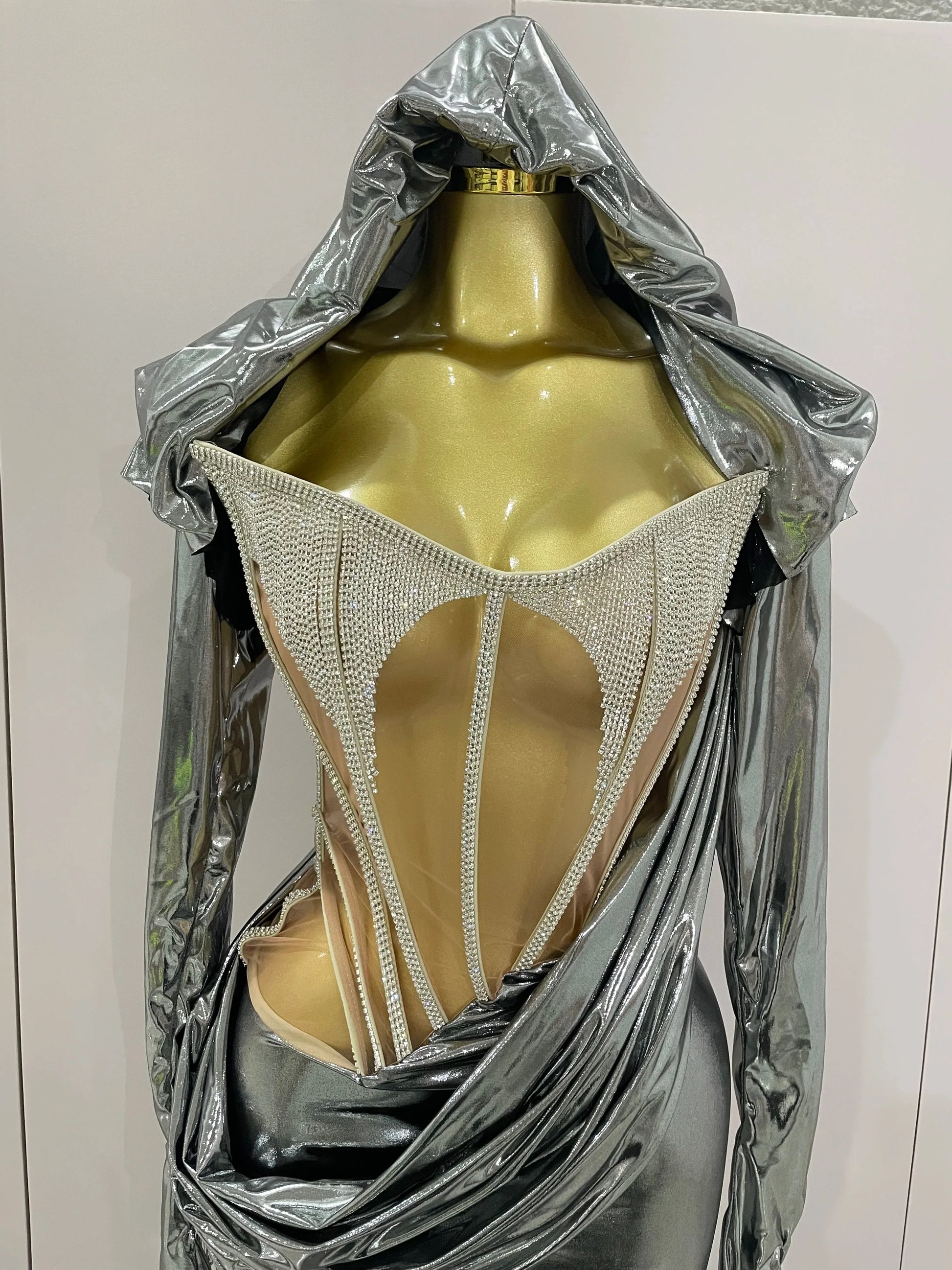 Stage Costume Sparkly Nightclub Gogo Party Dress Women Carnival Party Outfit Festival Cool Clothing Hoodie Dress Two Piece Set