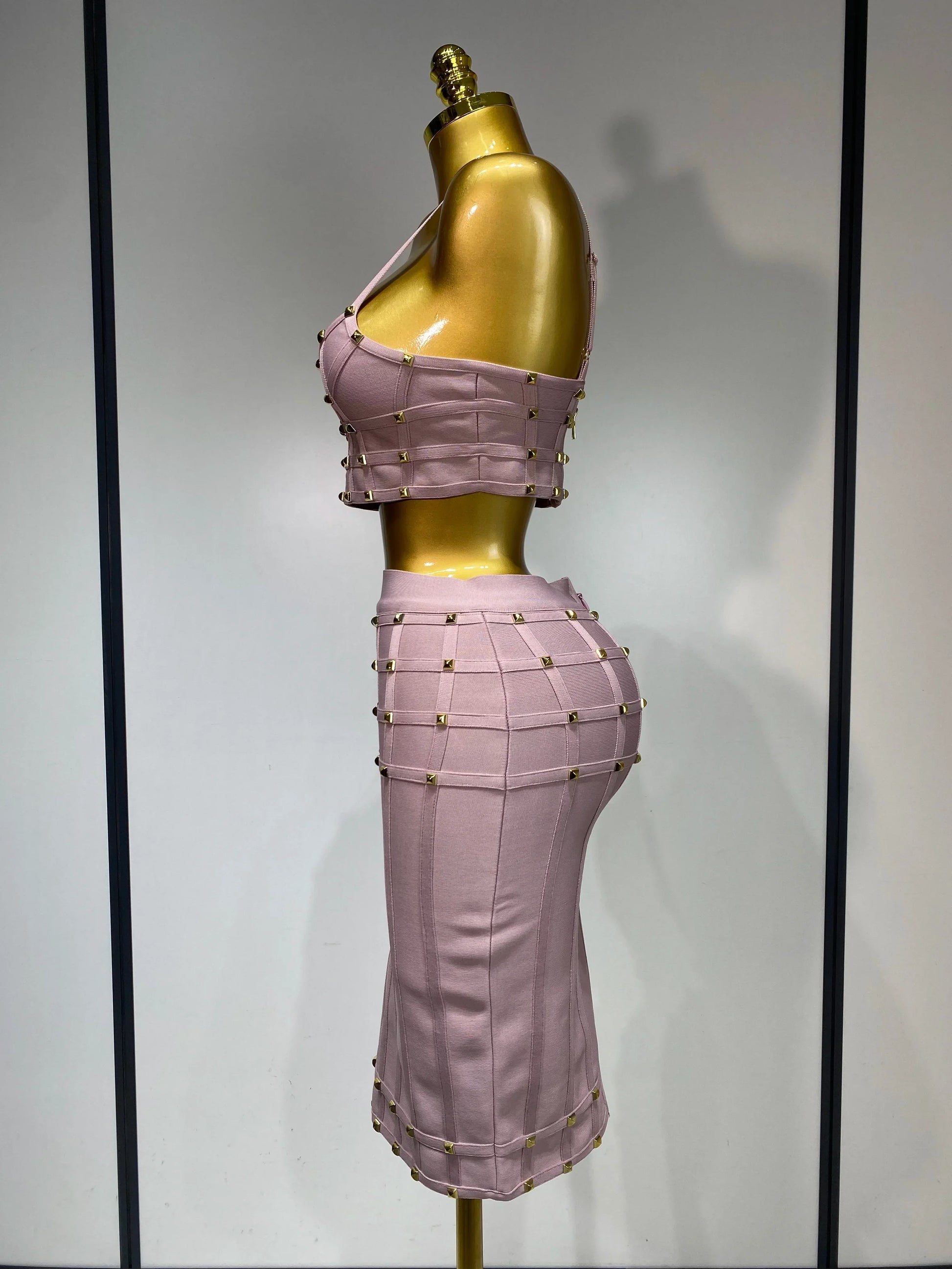 Women Sexy Luxury Birthday BandageTwo Piece Set Evening Party Prom Gown Celebirty High Street Club Party Outfit