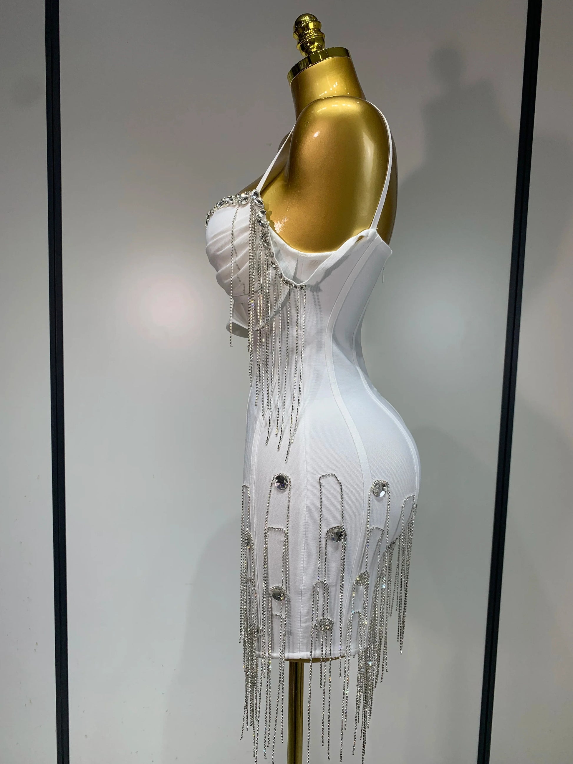 Women Sexy Backless Spaghetti Strap Bodycon Sleeveless Bandage Dress Elegant Prom Gown Club Evening Party Birthday Dresses