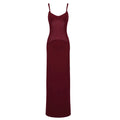 Burgendy See Through Mesh Patchwork Long Dress Summer Backless Skinny Tight Maxi Bodycon Cocktail Party Wear Vestidos Claret