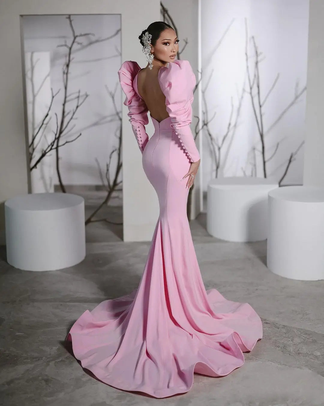 Gorgeous Lilac Mermaid Prom Dresses فساتين للمناسبات الرسمية Stretch Silk Satin Long Formal Party Dress Pink Evening Gowns