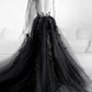 Black Evening Dresses Lace Applique Goethe Sheer Neck Sleeveless A Line Front Slit Formal Party Women Prom Gowns Custom made