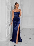 Sexy Women Cocktail Evening Dress Spaghetti Strap Wedding Guest Maxi Night Gown Lady Sexy Party Club Gala Dresses