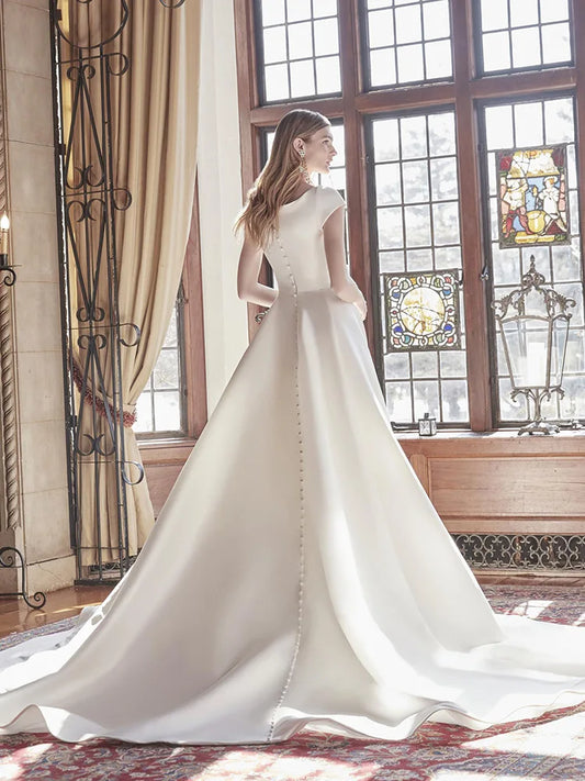 Vestido de noiva de cetim branco francês branco francês, vestido de baile sem alças, vestido de baile de noite vestidos de festas de verão feminino