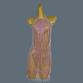 Latin Dance Gold Fringe Dress for Women Rumba Chacha Tango Practice Clothes Adult Children Latin Dancing Wear Outfit Tiaogao Pink