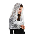 Lace Mantilla Veil For Church Latin Mass Spanish Style Lace Head Scarf Shawl White Black Catholic Chapel Veil For Wedding Bride