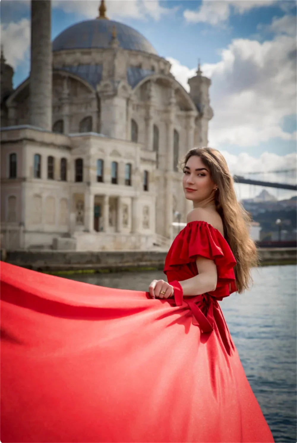 Wine Red Flying Prom Dresses Off the Shoulder فساتين السهرة Elegant Sleeveless Cathedral Train vestidos verano moda