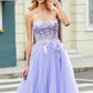 Lavender Prom Dresses Off the Shoulder Tulle A-line فساتين السهرة Elegant Puffy Sleeves Floor-Length vestidos verano moda