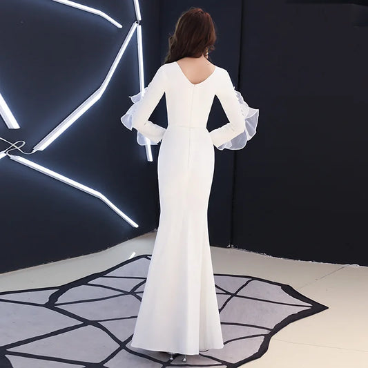 Blanc élégant soirée formelle longue fête robes d'été pour les femmes Sexy Fairycore sirène moulante Maxi robe de bal vestido