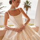 Princess Satin Bride Dresses For Women Corset Square Neck Wedding Party Dress Backless Bridal Gowns robes de mariée