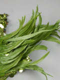 Summer New Green Feather Shining Sequins Strapless Slim High Slit Beads Tassels Party Cocktail Evening Dress