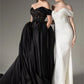 Luxury Black Off Shoulder Ball Gown Prom Dress Heart Shaped Neckline فستان حفلات الزفاف Sexy Side High Split Wedding Dress