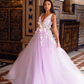 Lavender Vestidos De Fiesta Elegantes Para Mujer Elegant Lace Embroid Prom Dresses V-neck Vestidos De Noche