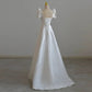 White Satin Wedding Bride Maxi Dress Elegant Long Prom Evening Guest Party Summer Dresses for Women Hepburn Style vestidos