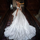 Perkahwinan Dresse Line Off the Short Short Long Belakang, Boho Bridal Gowns