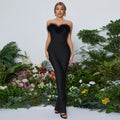 White Bandage Dresses Long Luxury Evening Dress Night Sexy Backless Off Shoulder Black Club Women Celebrity Cocktail Elegant