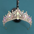 Baroque Crowns And Tiaras For Women Crystal Queen Princess Bridal Crown For Wedding Hair Accessories Party Prom Hair Jewelry Blue Zinc Plated