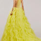 Light Yellow Prom Dresses Halter Neck Tulle Ball Gown فساتين السهرة Elegant Sleeveless Floor-Length vestidos verano moda